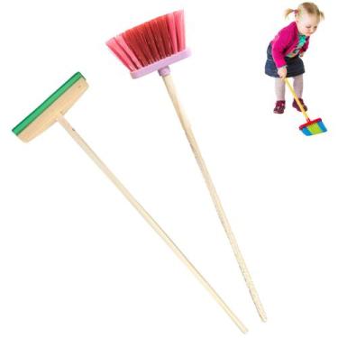 Imagem de Vassoura e rodo brinquedo infantil de nylon - Bovolin, Castanho