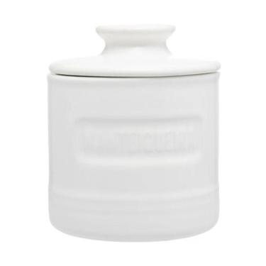 Imagem de Manteigueira Francesa De Cerâmica Com Tampa Branca Matte 8 x 8 x 9Cm W