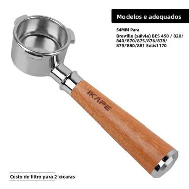 Imagem de Portafilter Sem Fundo Com Cabo De Madeira Para Delonghi, Barsetto, Ber