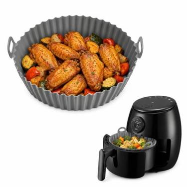 Imagem de Forma De Silicone Para Air Fryer Micro-ondas Forno Com Alça Antiaderen