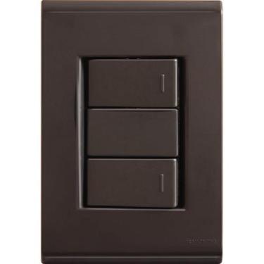 Imagem de Conjunto 4x2 com 2 Interruptores Simples 10 A 250 V Tramontina Liz Gra