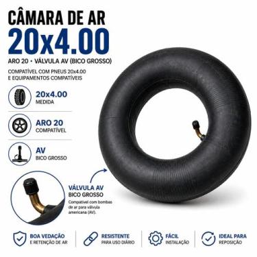 Imagem de Câmara De Ar 20x4.00 Aro 20 Fat Bike Bico Grosso AV ON114 - Onetools