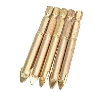 Imagem de Broca para telha cerâmica, broca de lança hexagonal de boa resistência ao desgaste, prática com 10 unidades para perfuração(Pacote de 5 hexágonos de 10 mm)