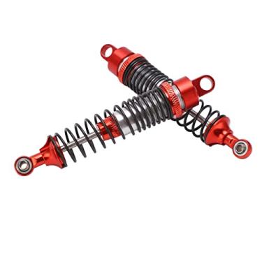 Imagem de Amortecedor dianteiro traseiro de metal com mola, operação simples Amortecedor RC para carro Amortecedor para carro RC AXIAL SCX10 1/10(vermelho)