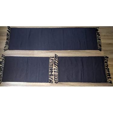 Imagem de Jogo de Passadeiras Lisa Preto 3 Peças