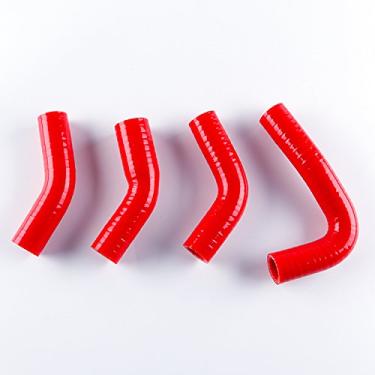 Imagem de LUXERAD Kit de mangueira de arrefecimento de silicone de desempenho de 3 camadas 4,5 mm para YAMAHA RD RZ 350 YPVS (vermelho)