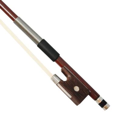 Imagem de Arco redondo iniciante para violino com guarnição cromada crina branca Tamanho:1/4