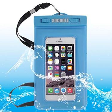 Imagem de Capa ultra fina SOCOOLE WPC-007 bolsa impermeável universal para iPhone 6 e 6s, Samsung S6 / Note 4 / Note 3 / Note 2 etc. Todos os smartphones abaixo de 6 polegadas, capa traseira de telefone com certificação IPX8 (cor azul)