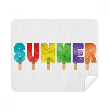 Imagem de Summer English Word Picolés Pano de limpeza de gelo Limpador de tela 2 peças Tecido de camurça