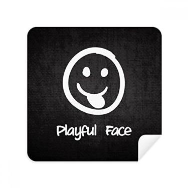 Imagem de White Playful Face Cute Chat Happy Glasses Pano Limpador de Tela Tecido de Camurça Pacote com 2