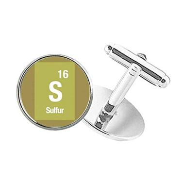 Imagem de DIYthinker Abotoaduras S Sulfur Chemical Element Science com botão redondo
