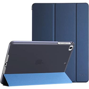 Imagem de ProCase Capa para iPad Mini de 7,9 polegadas iPad Mini 5 2019 / Mini 4 3 2 1 (modelo antigo), capa traseira de TPU macio com três dobras com suporte para iPad Mini 5ª geração, iPad Mini 4 3 2 1 - Azul-marinho