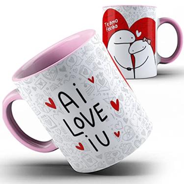 Imagem de Caneca rosa Flork Namorados Te amo feinha