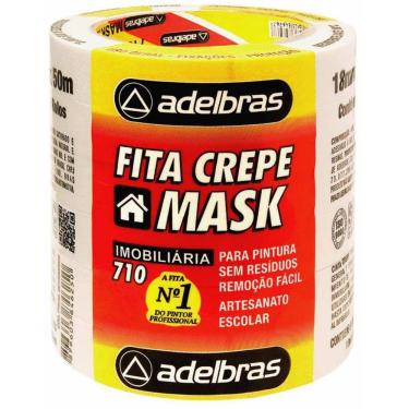 Imagem de 6 Fitas Crepe Fina Para Pintura Adelbras 710 Mask 18Mm X 50M
