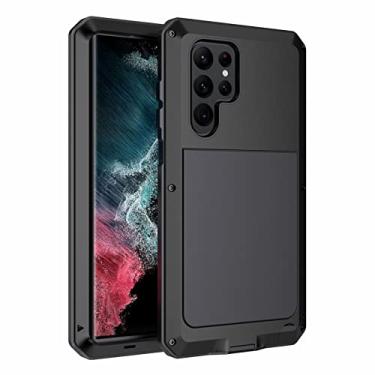 Imagem de Capa para Samsung Galaxy S22/S22 Plus/S22 Ultra, à prova d'água resistente à prova de choque capa à prova de poeira proteção de tela integrada, capa resistente, preta, S22 Ultra 17,8 cm