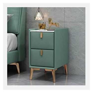 Imagem de TOMYEUS Mesas Laterais de Cama Moderna Mesa de Cabeceira Simples Estilo Nórdico Mini Quarto Mesa de Cabeceira Ardósia Armário de Armazenamento de Madeira para Sala de Estar Sofá Mesas de Cabeceira para Quarto (Cor: C)