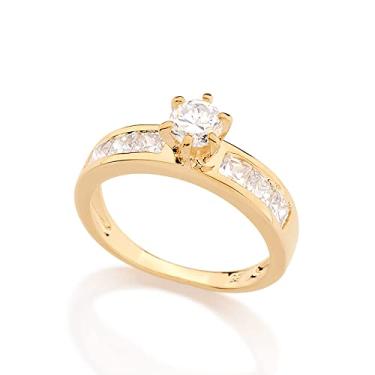 Imagem de Anel com zircônias Branco-511690-Rommanel Cor: Branco; Tamanho: 16