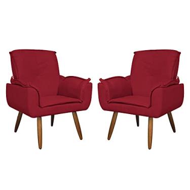 Imagem de Kit 02 Poltronas Decorativa Emília Plus Suede - Ds Estofados