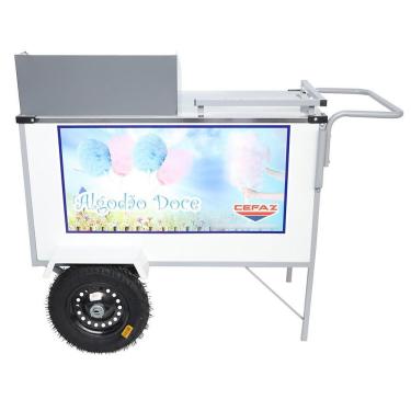 Imagem de Carrinho Algodão Doce Cefaz Branco com Toldo BL36P-T