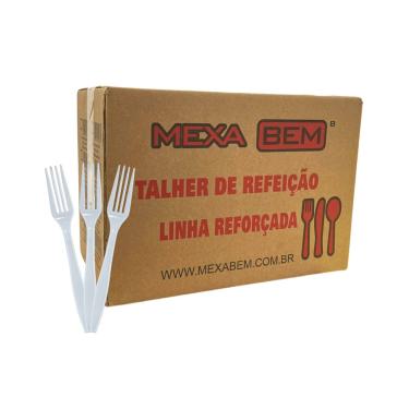 Imagem de Garfo para Refeição 17,7cm Reforçada Branca Mexa Bem a granel com 500 unidades