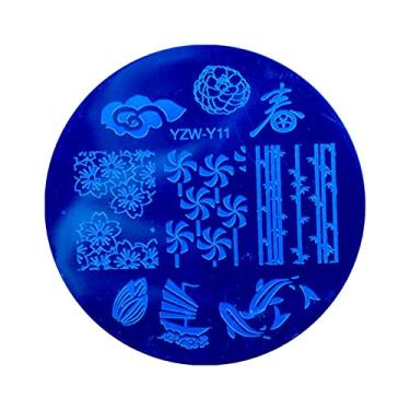 Imagem de Modelo De Unha Redonda Carimbo De Unha Renda Flower Feather Snowflake Boneco De Neve Modelo De Impressão De Pregos Ferramenta De Arte Da Unha Para Manicure Salon Home Natal