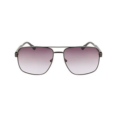 Imagem de Calvin Klein Óculos de sol masculino Ck22114s Pilot, Preto fosco, One Size