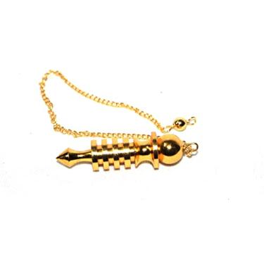 Imagem de JET Isis Anel de 4 placas de metal banhado a ouro, pêndulo Isis, cura e respostas espirituais metafísicas