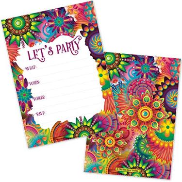 Imagem de Convites para todas as ocasiões, Groovy Hippie Flower Invitations