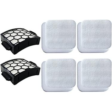 Imagem de Substituição de filtro para tubarão rotador navegador elevador ADV DuoClean PowerFins aspirador vertical LA502, LA322, LA301, LA300, peça XFFK320, XHF320, 4 espuma, 4 feltros, 2 HEPA