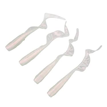 Imagem de Isca de Pesca de Simulação Resistente a Rasgos Isca de Pesca de 4 Peças Movimento Oscilante para Peixe Tangerina (Branco)