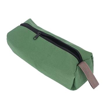 Imagem de Bolsa de ferramentas de boca larga de lona, ​​impermeável, resistente, alta capacidade, bolsa de ferramentas com zíper grande para chaves, chaves de fenda, alicates, pregos (S)