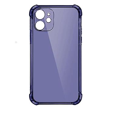 Imagem de Capa de telefone de silicone grossa à prova de choque para iPhone 14 13 12 11 Pro Max X XR Capa de proteção de lente, azul marinho, para iPhone 12 Pro