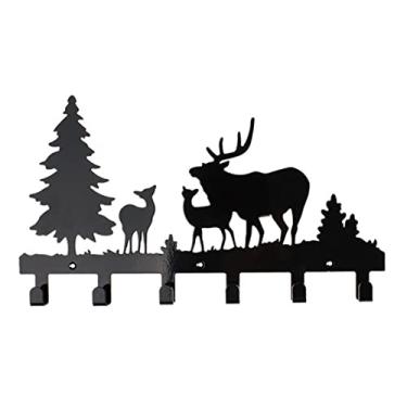 Imagem de KIZQYN Ganchos de casaco gancho de chave ganchos de linha de natal preto cabide de roupas de parede ganchos de banheiro rack de sala de estar para casaco de perfuração doméstico parede rack de casaco montado na parede