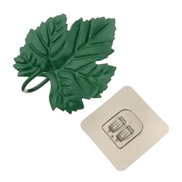 Imagem de KIZQYN Ganchos de casaco de parede saco de guarda-roupa cabide folhas forma jóias pendurado gancho de ferro decoração de parede folha gancho de chave ferramentas de rack de cozinha rack de casaco montado na parede (cor: 2)