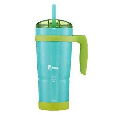 Imagem de Bubba Brands Copo de aço inoxidável isolado a vácuo com tampa, palha, amortecedor removível e alça, copo de café gelado reutilizável de 947 ml ou água, copo de viagem sem BPA, iridescente