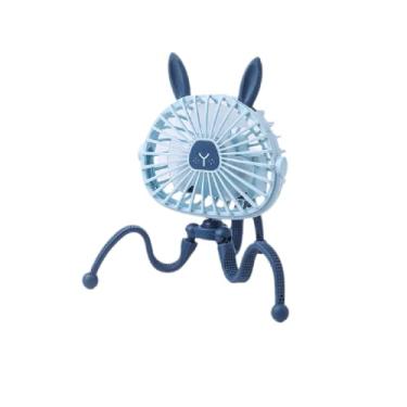 Imagem de LUKYRA Ventilador de carrinho de bebê, ventilador portátil de 3 velocidades, ventilador de mesa pessoal operado por bateria com tripé flexível, mini ventilador portátil para assento de carro, esteira, acampamento (TJ-03A azul)