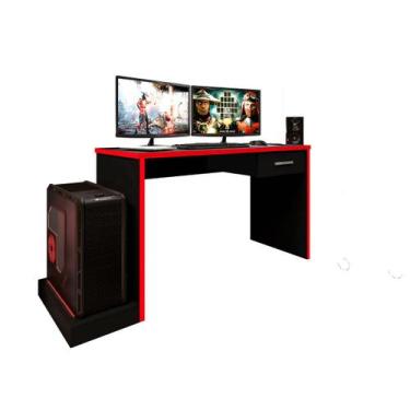 Imagem de Mesa Gamer De Jogos Drx 9000 Preto Vermelho - Móveis Leão