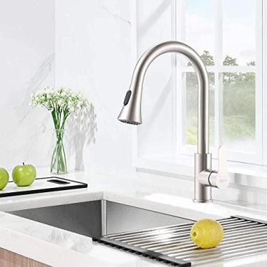 Imagem de Torneira de Cozinha Gourmet Flexível Para Pia 2 Jatos Misturador 360 (Prata)