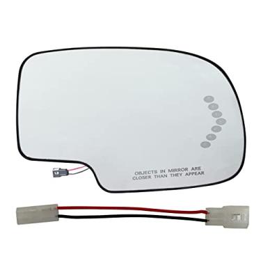 Imagem de KYYET Vidro espelhado aquecido lado direito do passageiro com placa de apoio, substituição para Cadillac Escalade, Chevrolet Avalanche, Silverado, Tahoe, Sierra, Suburban, Yukon, sinal de seta, substitui 88944392