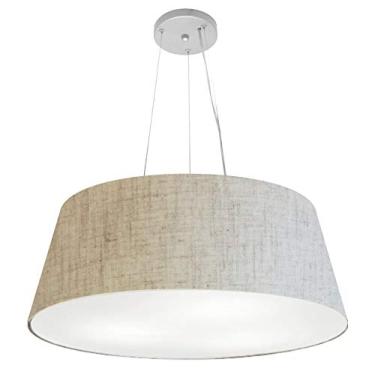 Imagem de Lustre Pendente Cone Cúpula Tecido 30/80x65 cm, Vivare Iluminação, Pendente4072 RST, Rustico Bege, Gigante