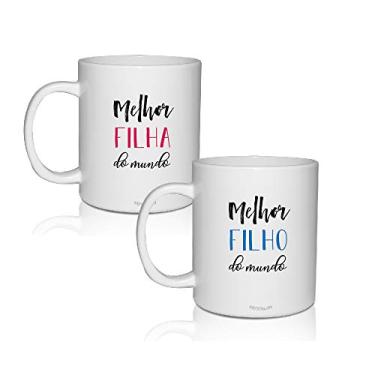 Imagem de Kit 2 Canecas Brancas Personalizadas Dia das Crianças Melhores Filhos
