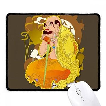 Imagem de Tapete de borracha para jogos com borda costurada com padrão Arhats da Culture Figure