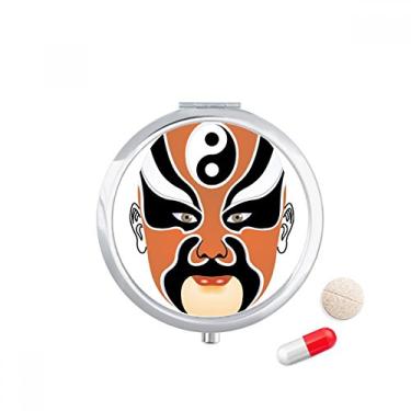 Imagem de Caixa de comprimidos colorida com padrão de cabeça de ópera de Pequim, caixa de armazenamento de medicamentos