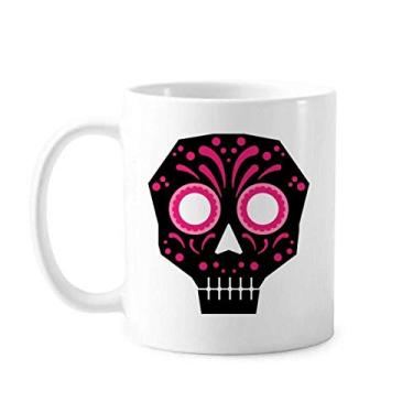 Imagem de Caneca de cerâmica com ilustração de cultura nacional do México com olhos de rosa