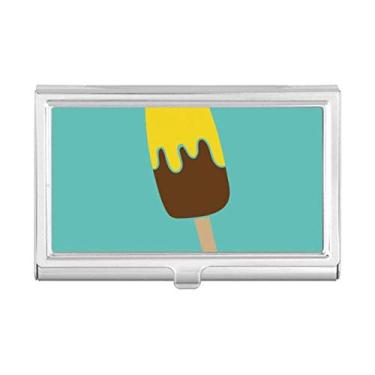 Imagem de Porta-cartões de visita com chocolate marrom amarelo e chocolate doce sorvete