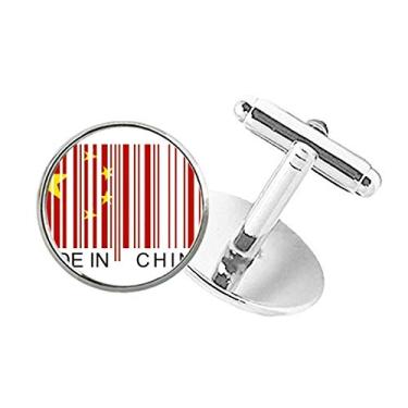 Imagem de DIYthinker China Bar Code National Chinese Abotoaduras com clipe de botão redondo