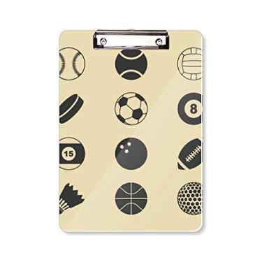 Imagem de Ball Class Sport Simples Padrão geométrico Prancheta pasta Bloco de notas Placa de apoio A4