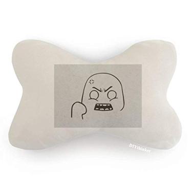 Imagem de DIYthinker Almofada Angry Black com estampa de chat feliz e acabamento de carro, almofada para apoio de cabeça
