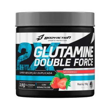 Imagem de Glutamine Double Force 150G Morango - Bodyaction - Body Action 12%