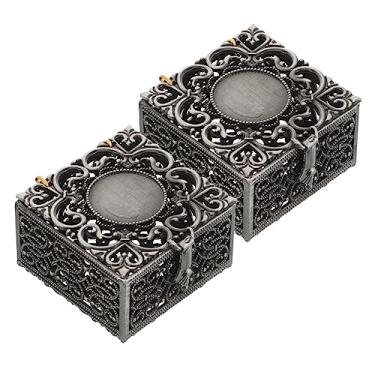 Imagem de DOITOOL 2 Pçs Caixa De Rosário De Liga De Zinco Caixa De Presente Vazamento Caixa De Embalagem Colar Caixa De Presente Caixa De Colar De Joias Caixa De Colar De Metal Caixa De Presente